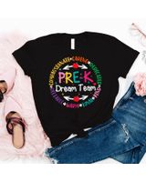 Pre-k Dream Team Back To School Care Love Teachers Students Shirt Unisex Standard T-Shirt black s